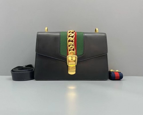 Gucci black sylvie shoulder - gucci,