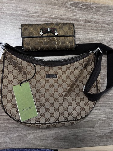 Gucci canvas shoulder bag - gg,
