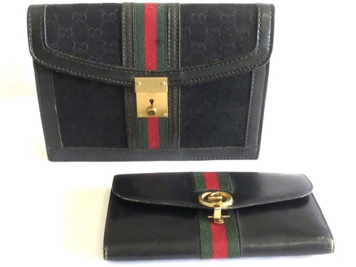 Gucci vintage canvas clutch - gucci,