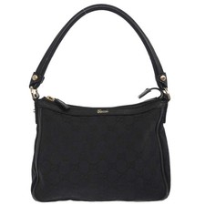 Gucci Black Canvas GG Handbag